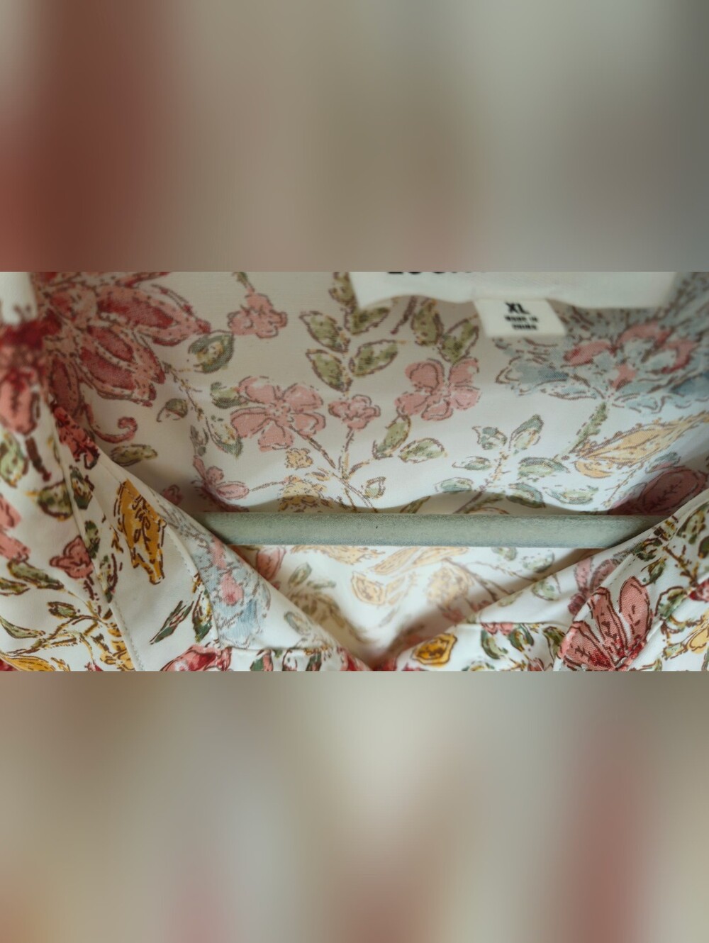 Lucky Brand Floral Tie-Waist Shirt Dress in Cream and Pink - Picture 2 of 12